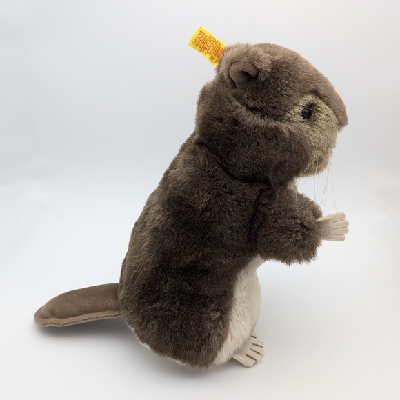 Vintage Steiff 2125/20 Stuffed Beaver 8" Made In Western Germany Ear Button Tag - Picture 5 of 14